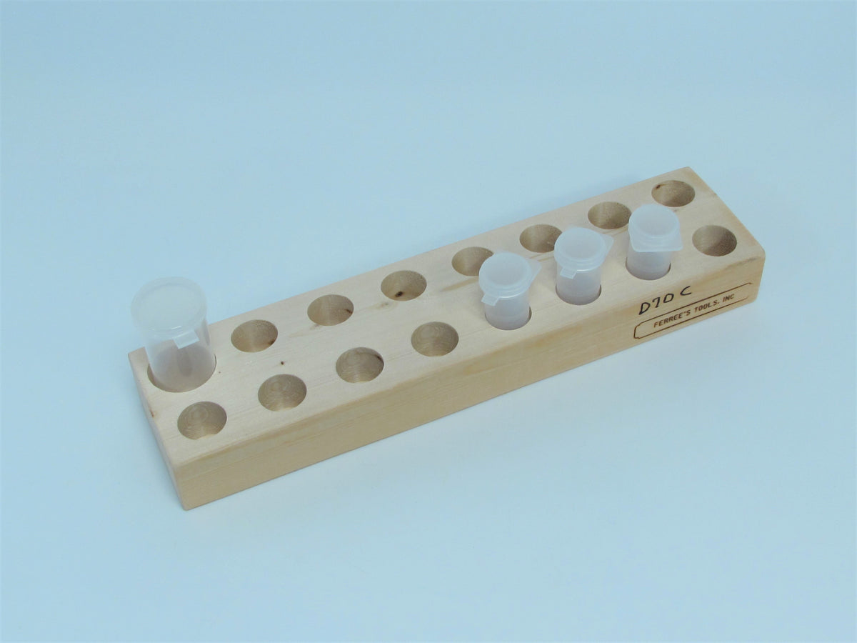 D70W wood block with D70 Medium & Small vials Sold Separately